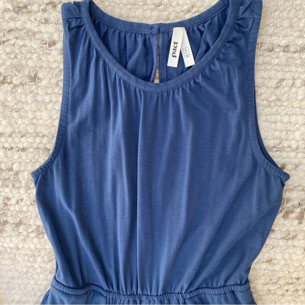 Pact Blue Sleeveless Wide-Leg Cutout Jumpsuit - Picture 4 of 10